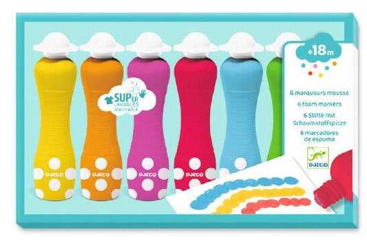 Marcadores de espuma (6 unidades) DJECO - manodesantaoficial