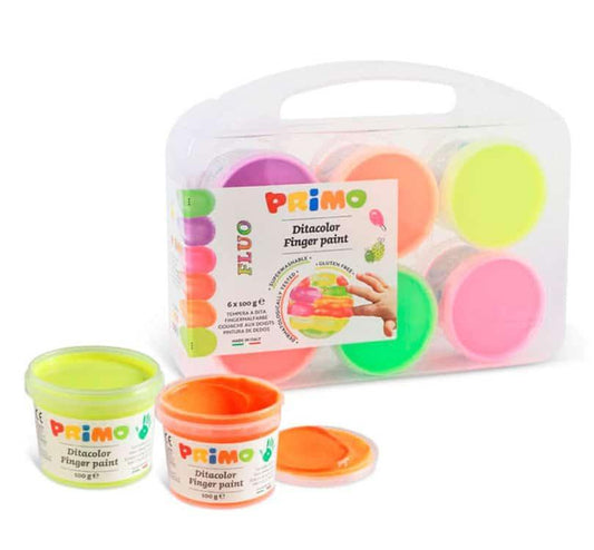 Pintura de dedos neón 6 colores Primo - manodesantaoficial