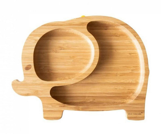 Plato Elefante de Bambu con divisiones Ecorascals - manodesantaoficial