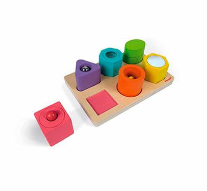 Puzzle 6 figuras de madera sensoriales Janod - manodesantaoficial